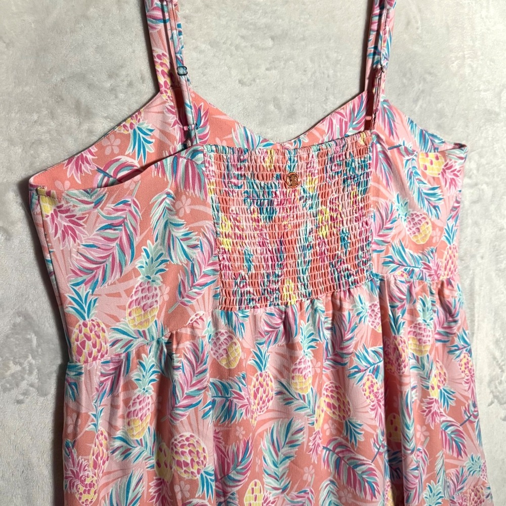 NWT Simply Southern Pineapple Print Midi Dress Size XXL Smocked Back Tiered Boho - Picture 8 of 14